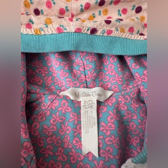 Matilda Jane Hooded stripes and polka dots elbow patch Jacket Sz 18-24 months - Picture 6 of 6